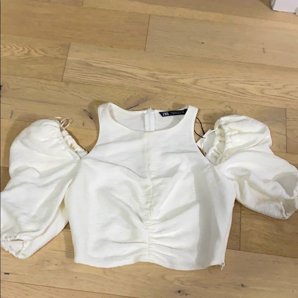 White Open Shoulder Zara Top